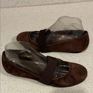 Sonoma Suede Flats with Elastic Strap - Brown